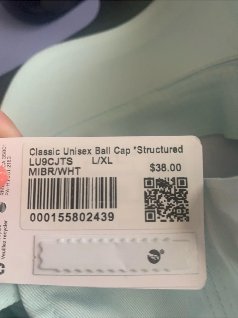 NWT Lululemon classic ball cap Size L/XL